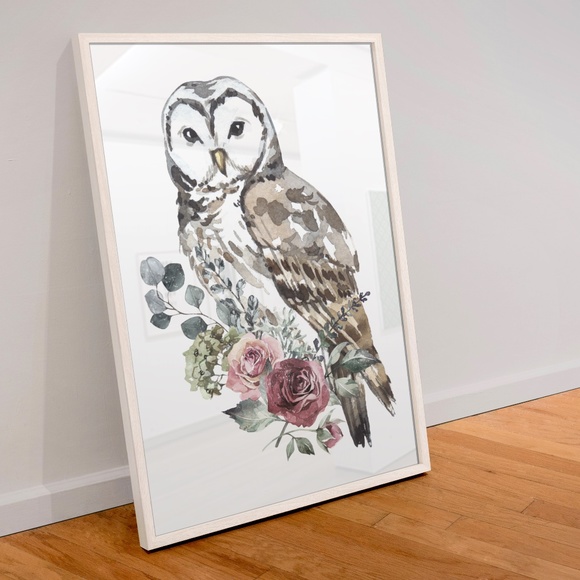 Owl Watercolor Illustration Wall Art Print Poster Portrait Unframed - Picture 4 of 17